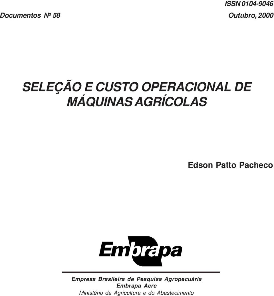 Pacheco Empresa Brasileira de Pesquisa Agropecuária