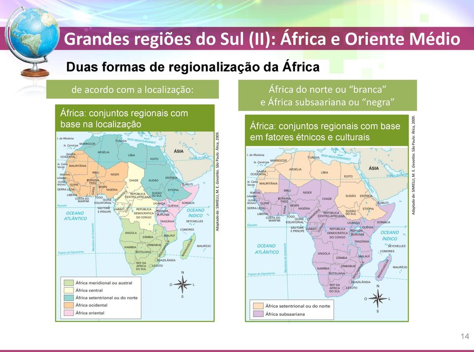 a localização: África: conjuntos regionais com base na localização África do norte ou branca e África