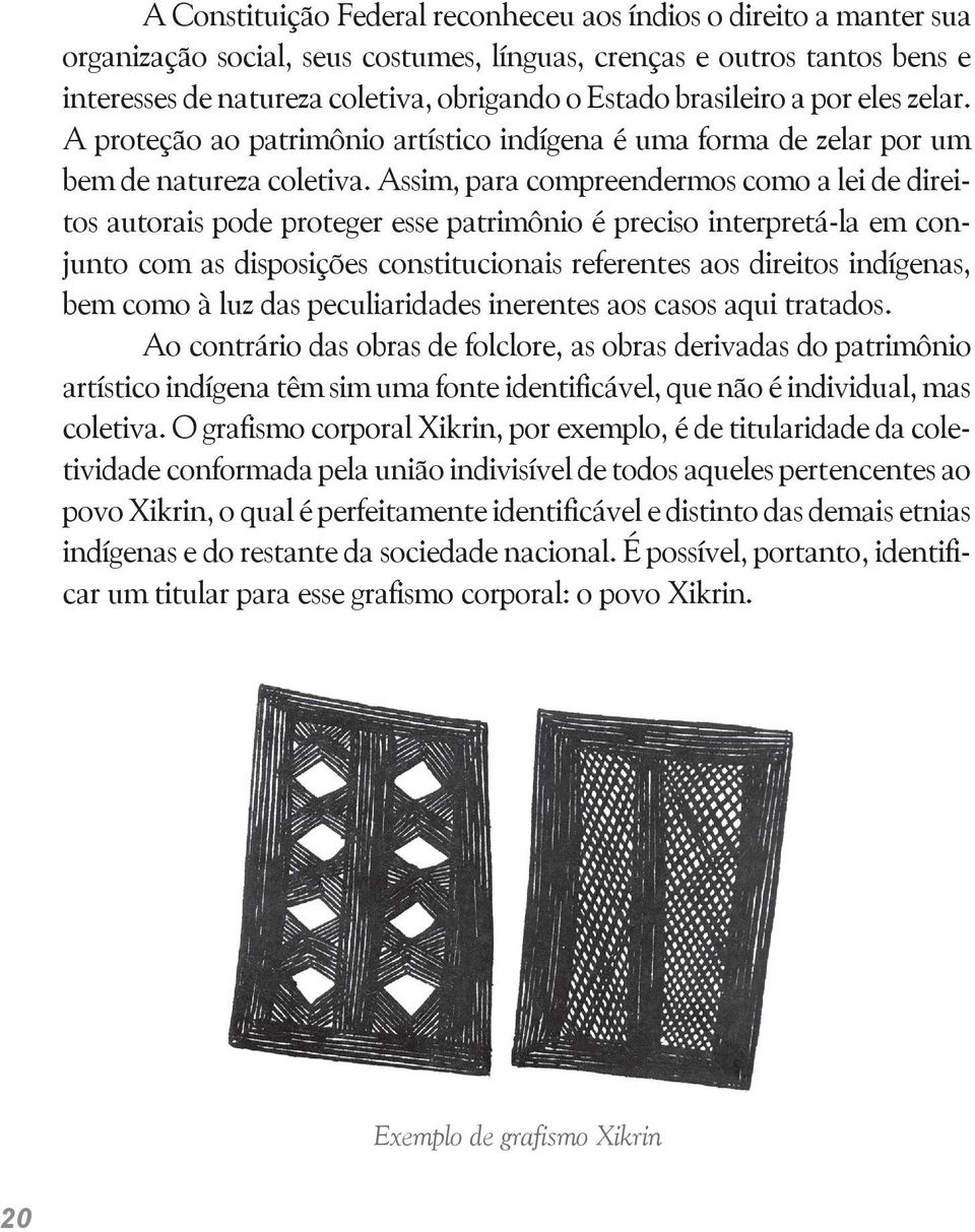Assim, para compreendermos como a lei de direitos autorais pode proteger esse patrimônio é preciso interpretá-la em conjunto com as disposições constitucionais referentes aos direitos indígenas, bem