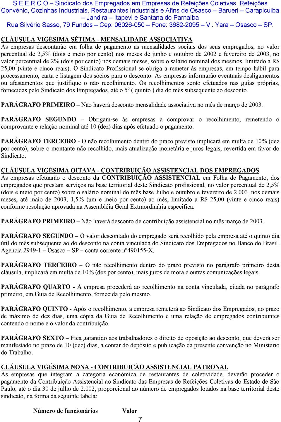 O Sindicato Profissional se obriga a remeter às empresas, em tempo hábil para processamento, carta e listagem dos sócios para o desconto.