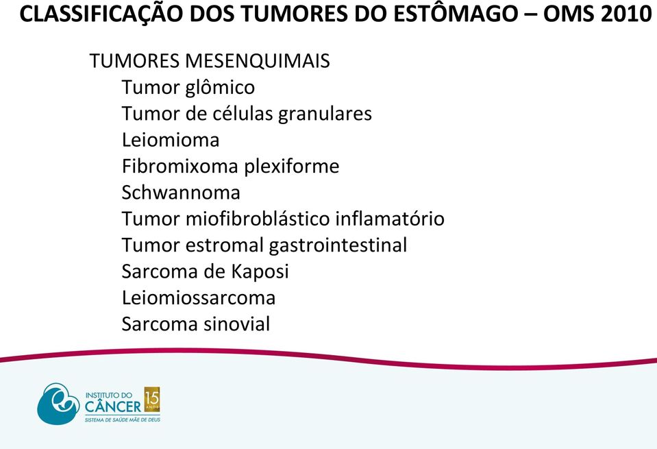 plexiforme Schwannoma Tumor miofibroblástico inflamatório Tumor