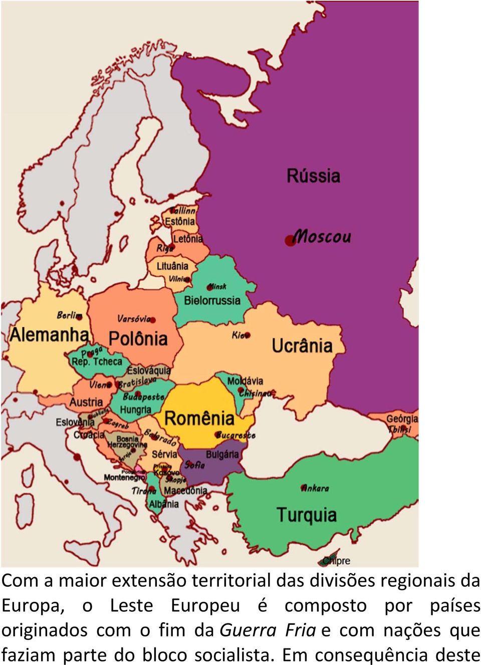 países originados com o fim da Guerra Fria e com