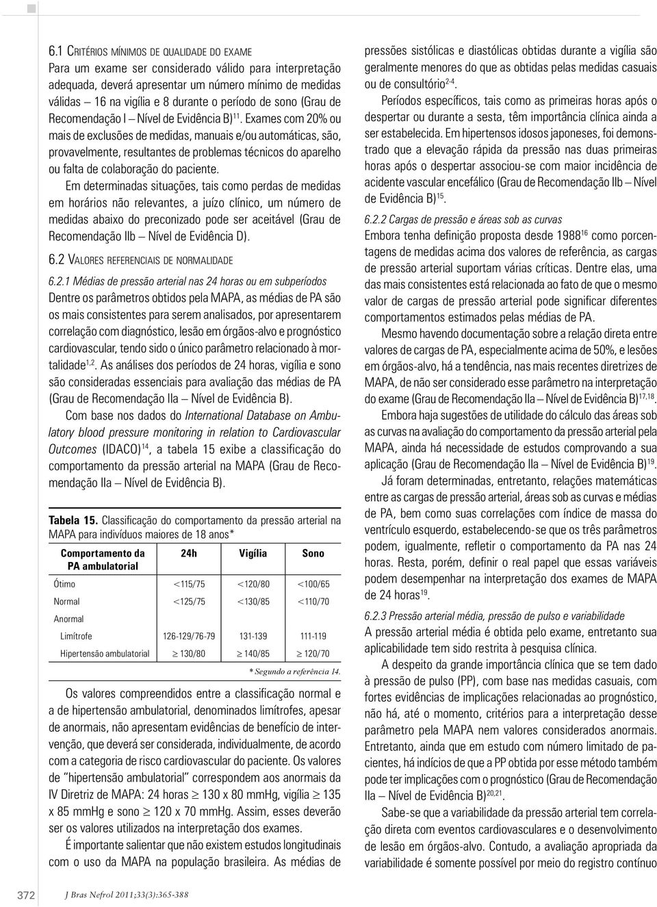 1 CRITÉRIOS MÍNIMOS DE QUALIDADE DO EXAME Para um exame ser considerado válido para interpretação adequada, deverá apresentar um número mínimo de medidas válidas 16 na vigília e 8 durante o período