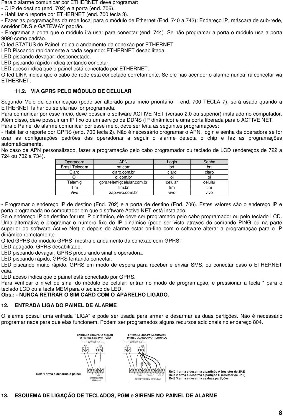 - Programar a porta que o módulo irá usar para conectar (end. 744). Se não programar a porta o módulo usa a porta 9090 como padrão.