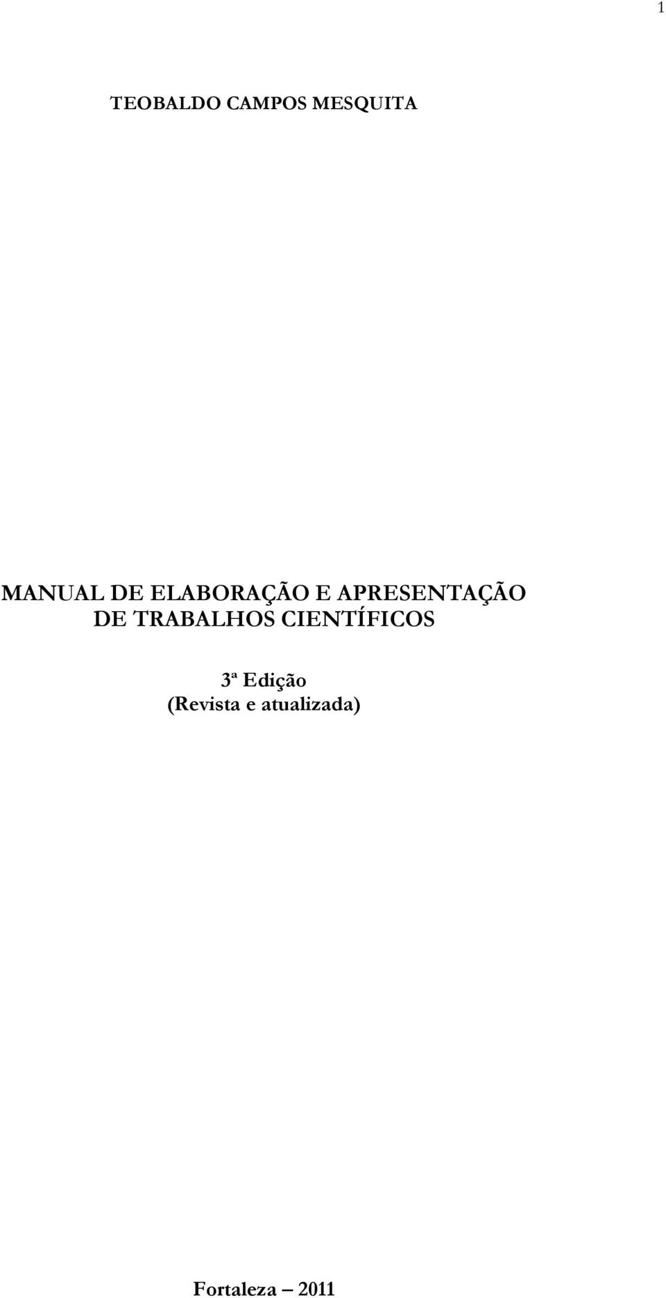 TRABALHOS CIENTÍFICOS 3ª Edição