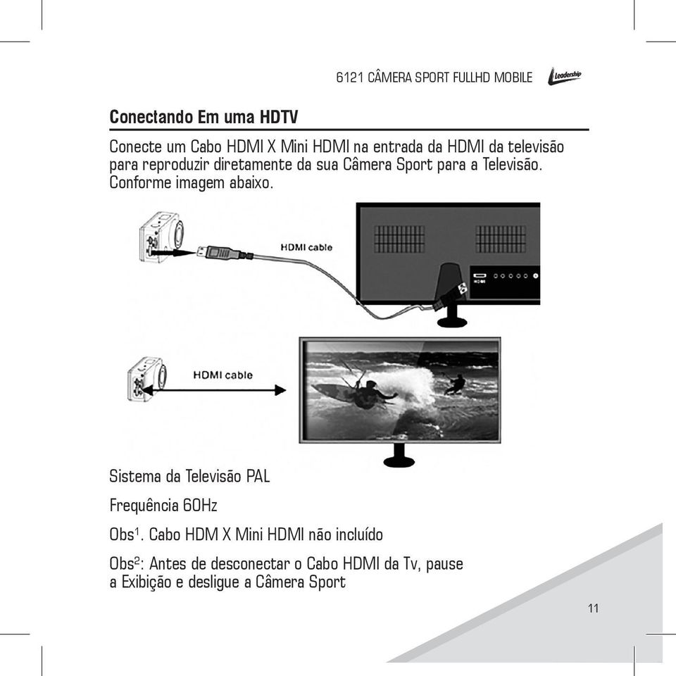 Conforme imagem abaixo. Sistema da Televisão PAL Frequência 60Hz Obs¹.