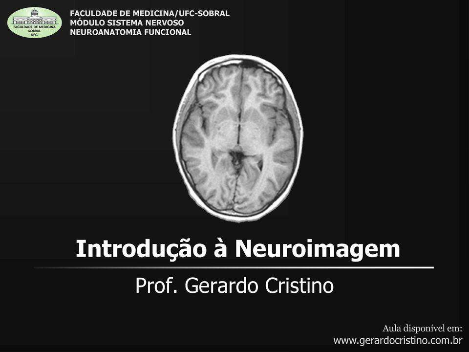 Introdução à Neuroimagem Prof.