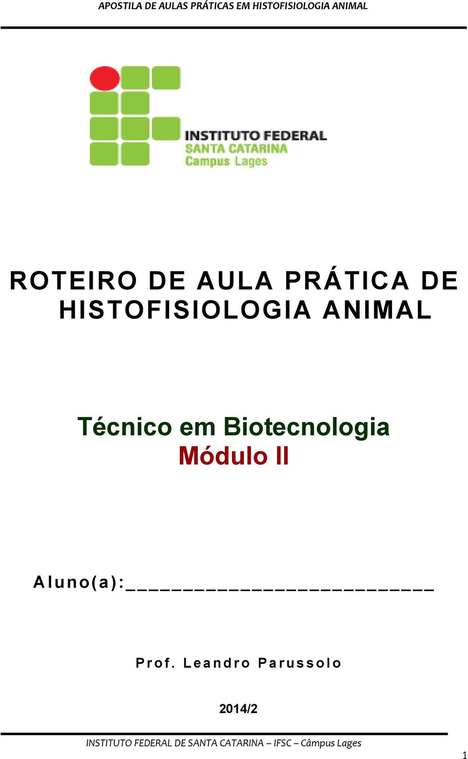 em Biotecnologia Módulo II