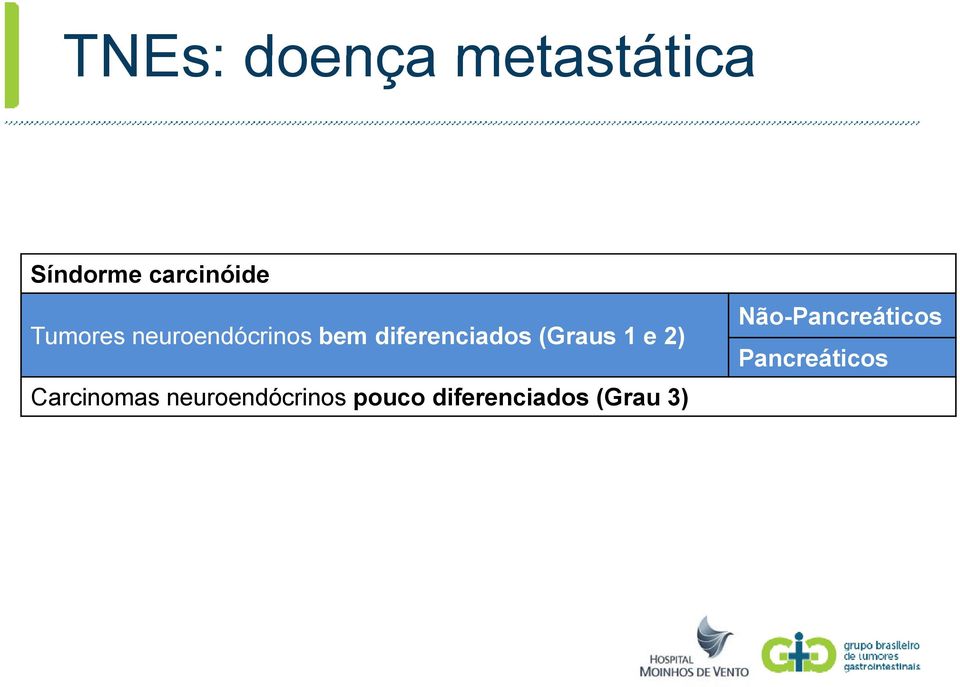 (Graus 1 e 2) Carcinomas neuroendócrinos pouco