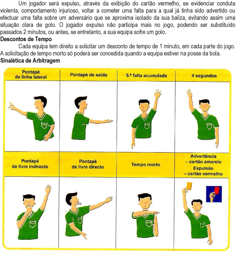 O jogador expulso não participa mais no jogo, podendo ser substituído passados 2 minutos, ou antes, se entretanto, a sua equipa sofre um golo.