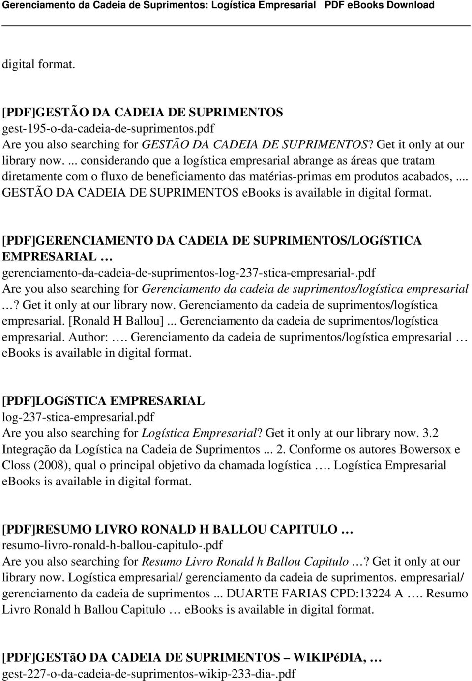 .. GESTÃO DA CADEIA DE SUPRIMENTOS ebooks is available in digital format.