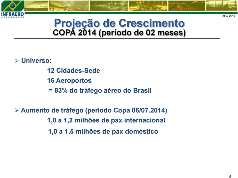 do Brasil Aumento de tráfego (período Copa 06/07.