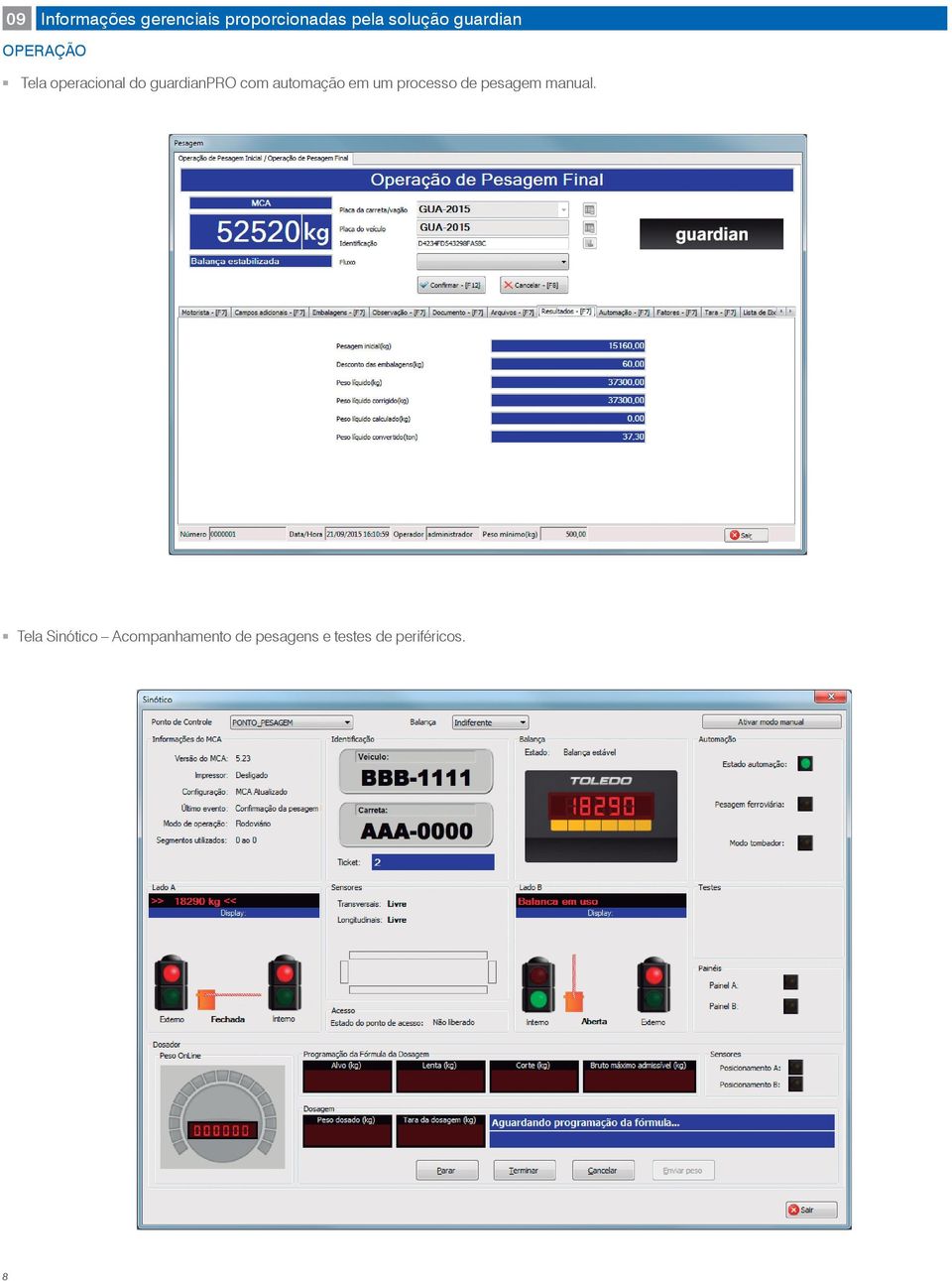 automação em um processo de pesagem manual.