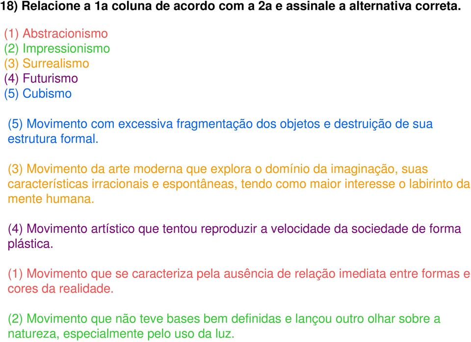 (3) Movimento da arte moderna que explora o domínio da imaginação, suas características irracionais e espontâneas, tendo como maior interesse o labirinto da mente humana.