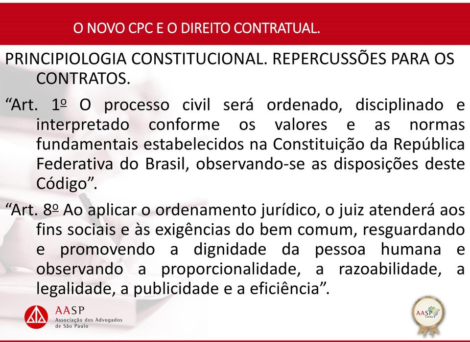 República Federativa do Brasil, observando-se as disposições deste Código. Art.
