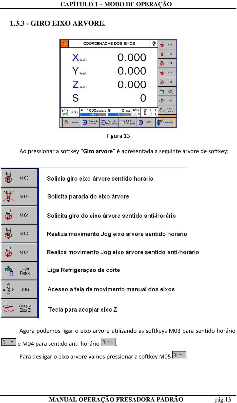 arvore de softkey: Agora podemos ligar o eixo arvore utilizando as