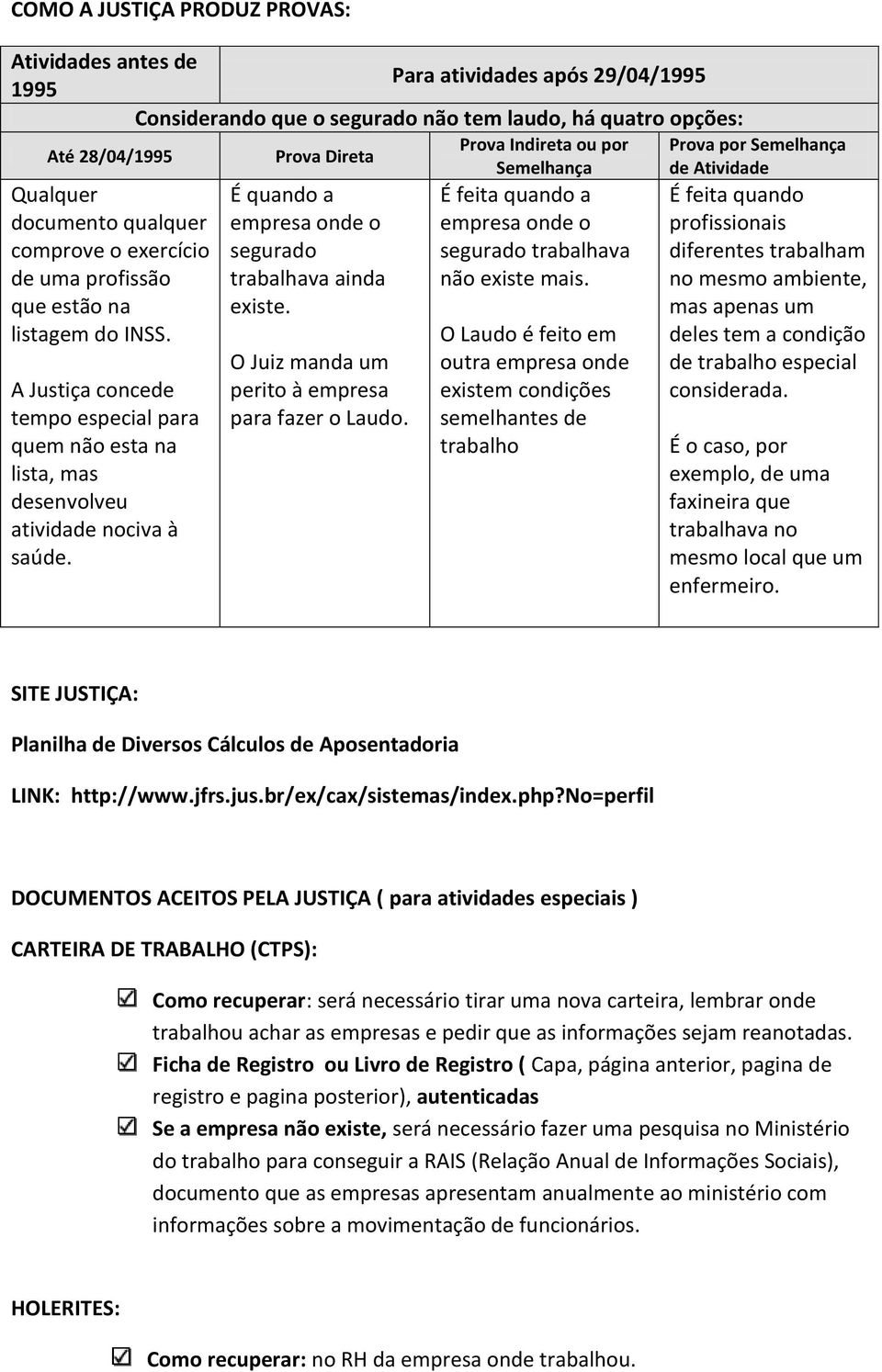 Prova Direta É quando a empresa onde o segurado trabalhava ainda existe. O Juiz manda um perito à empresa para fazer o Laudo.