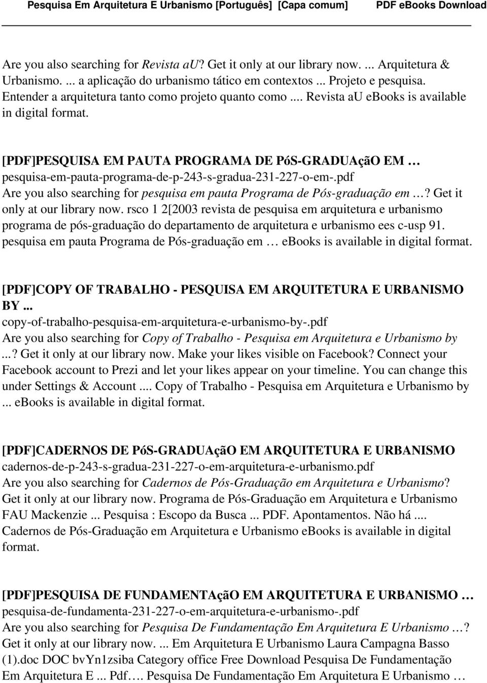 [PDF]PESQUISA EM PAUTA PROGRAMA DE PóS-GRADUAçãO EM pesquisa-em-pauta-programa-de-p-243-s-gradua-231-227-o-em-.pdf Are you also searching for pesquisa em pauta Programa de Pós-graduação em?