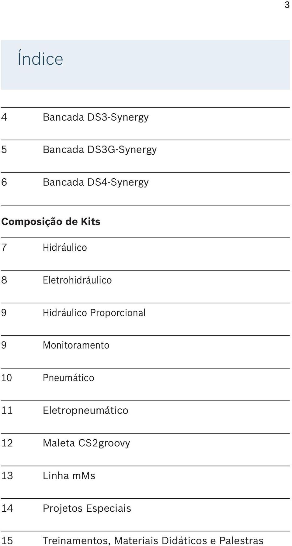 9 Monitoramento 10 Pneumático 11 Eletropneumático 12 Maleta CS2groovy 13