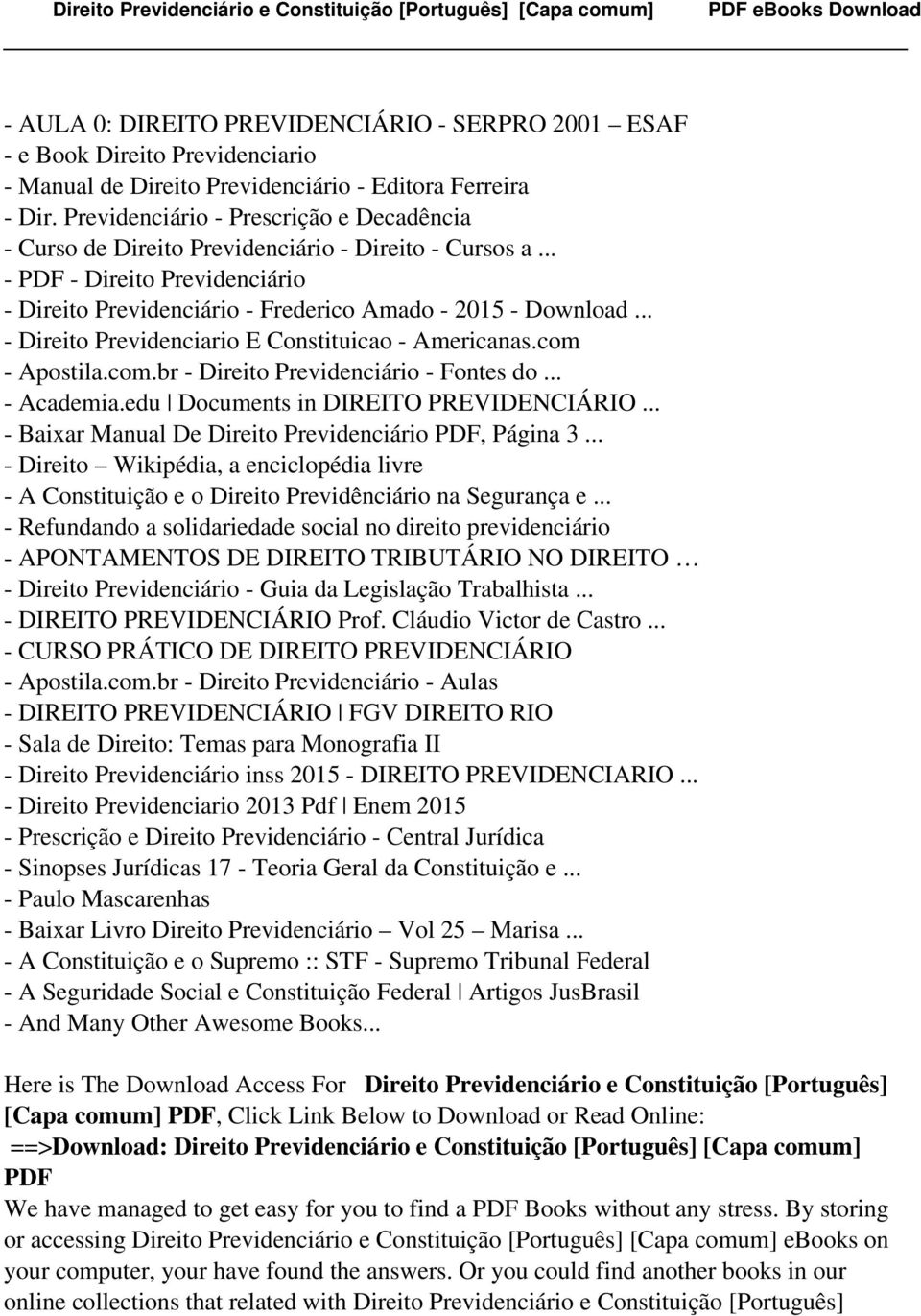 .. - Direito Previdenciario E Constituicao - Americanas.com - Apostila.com.br - Direito Previdenciário - Fontes do... - Academia.edu Documents in DIREITO PREVIDENCIÁRIO.