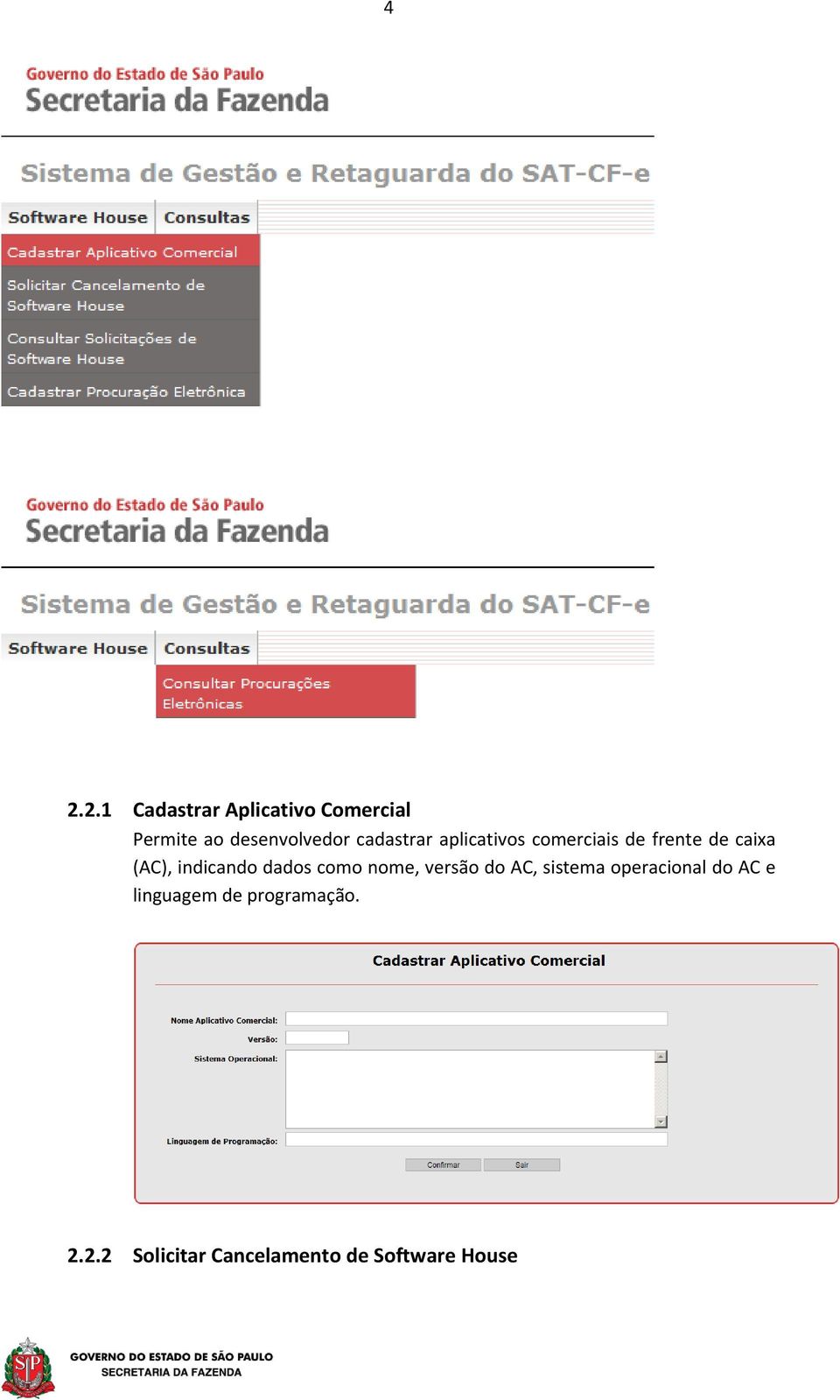 indicando dados como nome, versão do AC, sistema operacional do