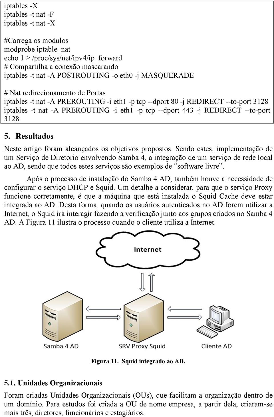 REDIRECT --to-port 3128 5. Resultados Neste artigo foram alcançados os objetivos propostos.