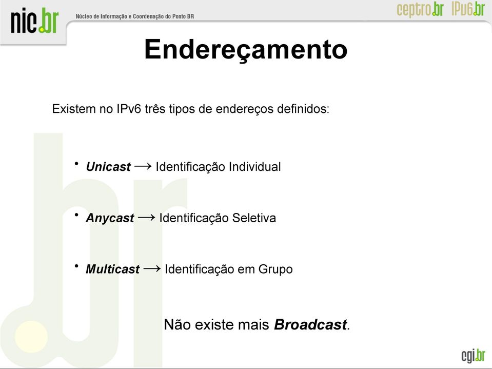 Anycast Identificação Seletiva Multicast