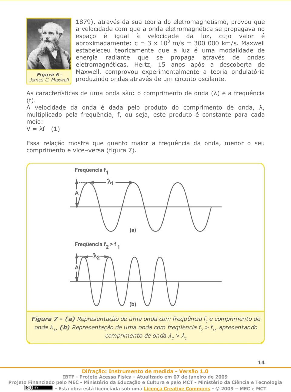 Hertz, 15 anos após a descoberta de Maxwell, comprovou experimentalmente a teoria ondulatória produzindo ondas através de um circuito oscilante.