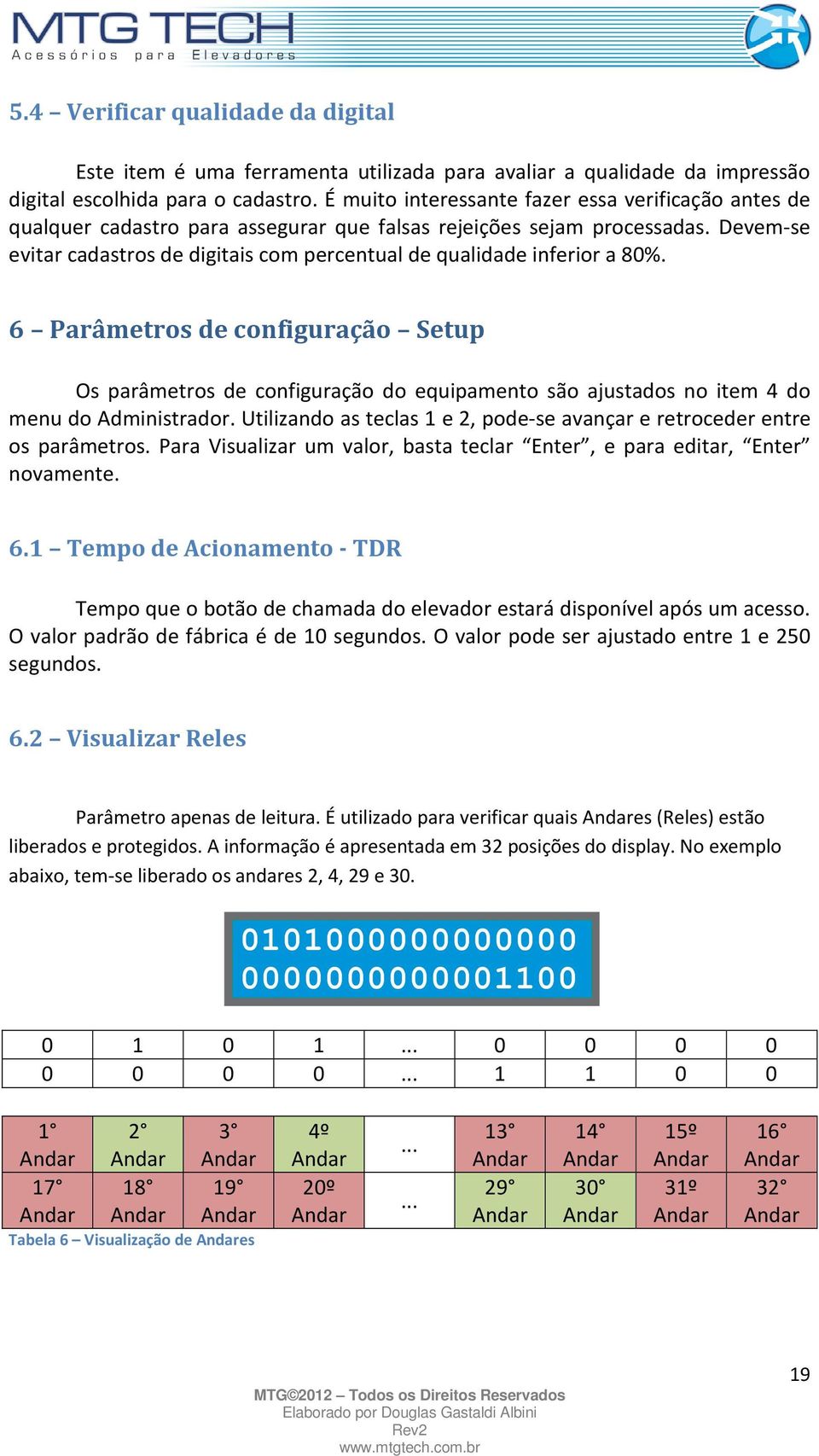 Devem-se evitar cadastros de digitais com percentual de qualidade inferior a 80%.