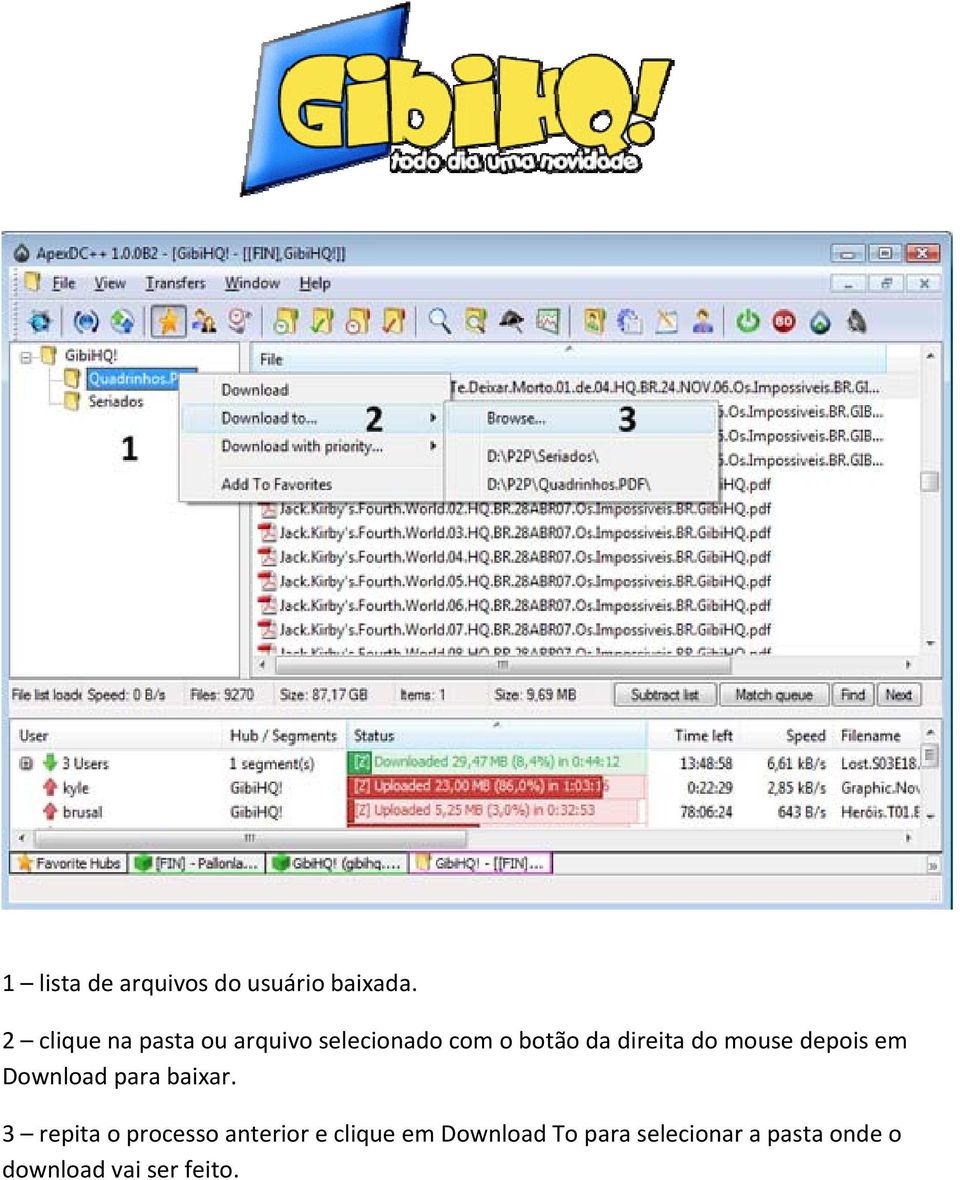 direita do mouse depois em Download para baixar.