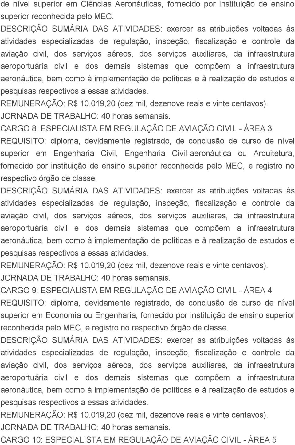 auxiliares, da infraestrutura aeroportuária civil e dos demais sistemas que compõem a infraestrutura aeronáutica, bem como à implementação de políticas e à realização de estudos e pesquisas