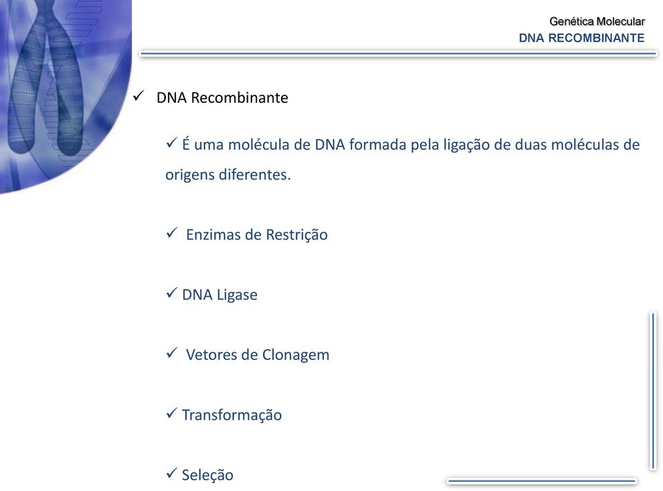 moléculas de origens diferentes.