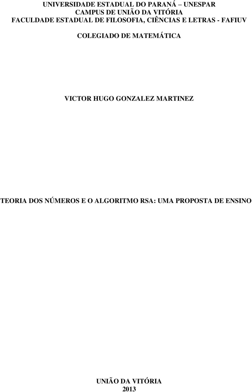 FAFIUV COLEGIADO DE MATEMÁTICA VICTOR HUGO GONZALEZ MARTINEZ