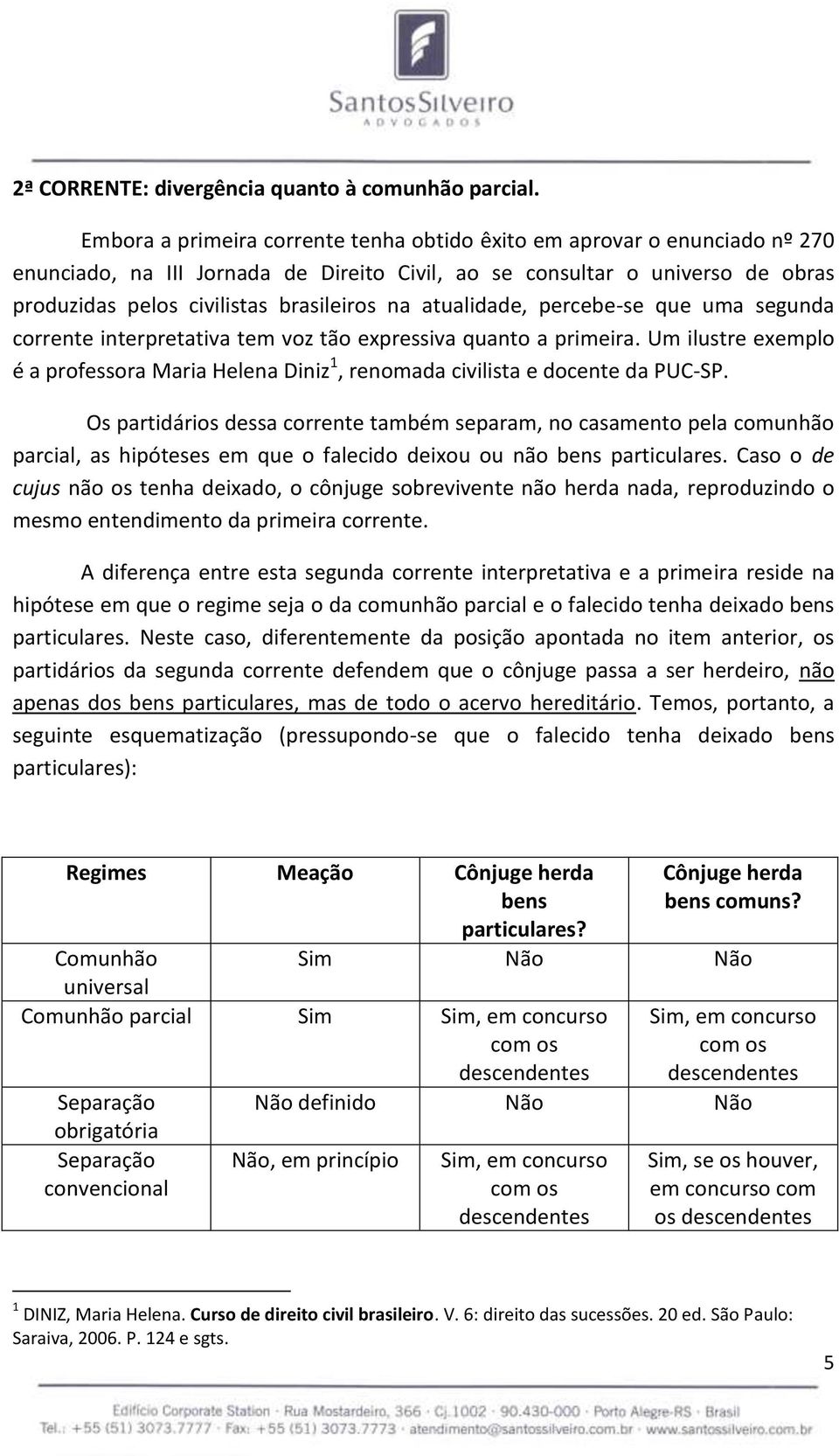 atualidade, percebe-se que uma segunda corrente interpretativa tem voz tão expressiva quanto a primeira. Um ilustre exemplo é a professora Maria Helena Diniz 1, renomada civilista e docente da PUC-SP.