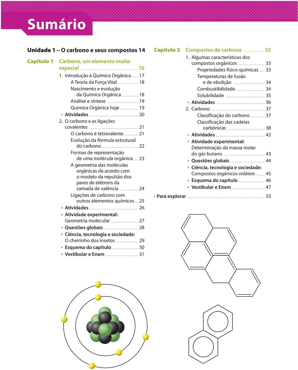 .. 21 Evolução da fórmula estrutural do carbono... 22 Formas de representação de uma molécula orgânica.