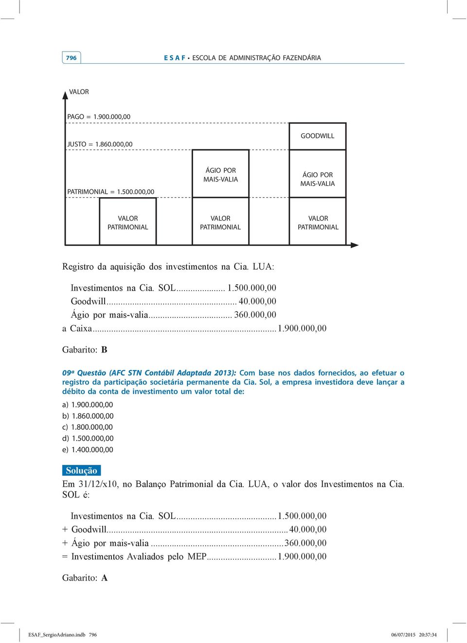 2013): Com base nos dados fornecidos, ao efetuar o registro da participação societária permanente da Cia.