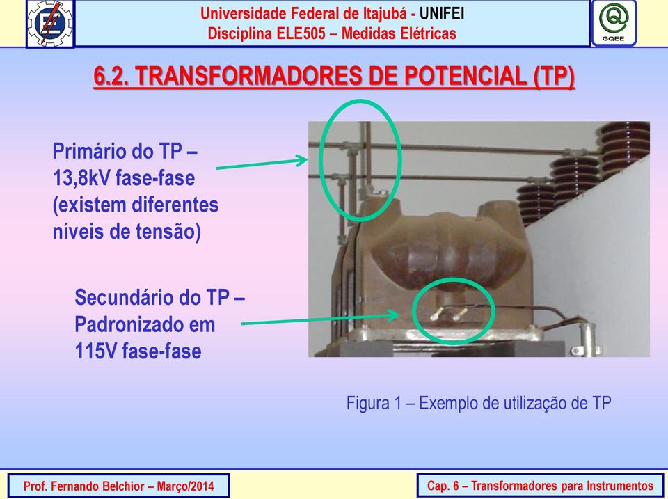 níveis de tensão) Secundário do TP Padronizado