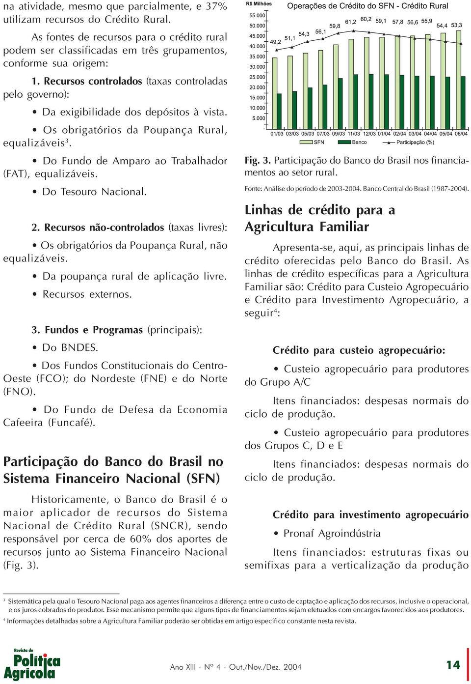 Do Tesouro Nacional. 2. Recursos não-controlados (taxas livres): Os obrigatórios da Poupança Rural, não equalizáveis. Da poupança rural de aplicação livre. Recursos externos. 3.