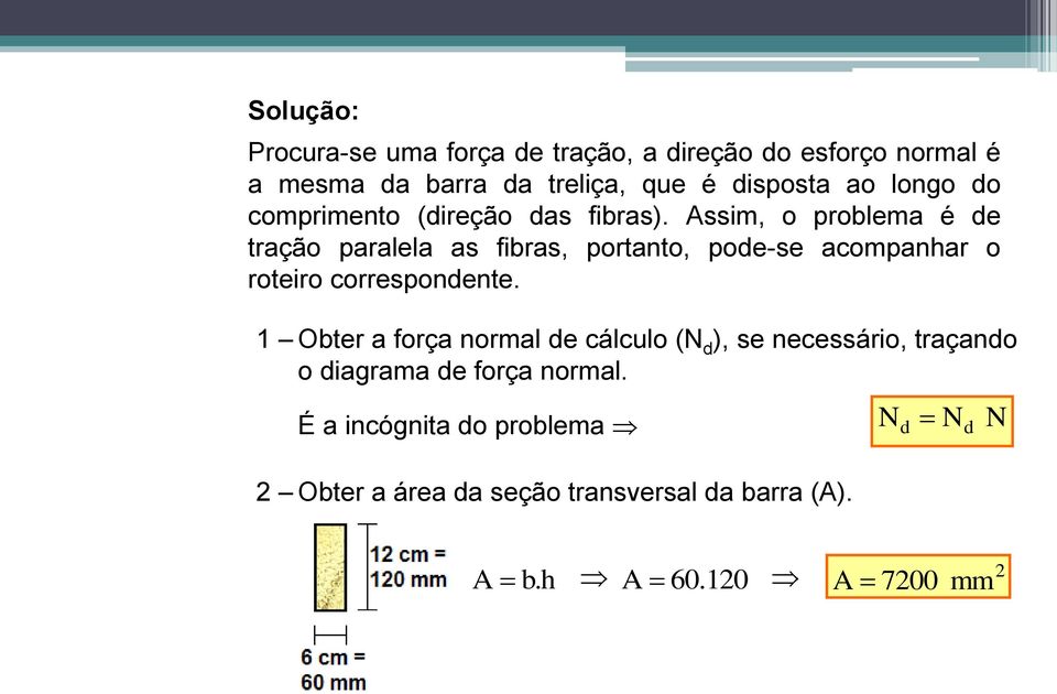 ssim, o problema é de tração paralela as fibras, portanto, pode-se acompanhar o roteiro correspondente.