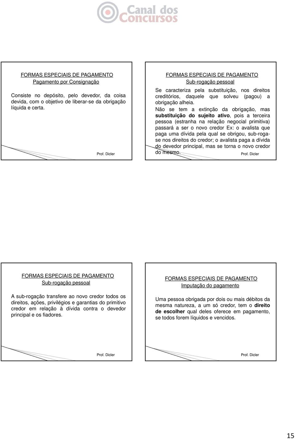 Não se tem a extinção da obrigação, mas substituição do sujeito ativo, pois a terceira pessoa (estranha na relação negocial primitiva) passará a ser o novo credor Ex: o avalista que paga uma dívida