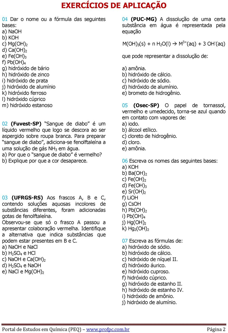 BASES NOMENCLATURA INDICADORES ÁCIDO-BASE - PDF Download grátis