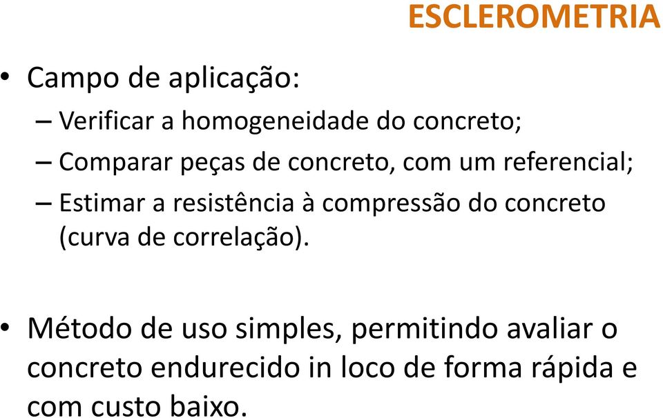 compressão do concreto (curva de correlação).