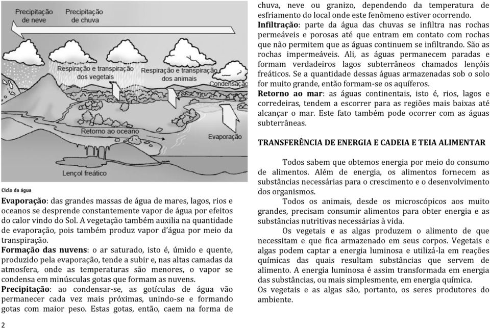 São as rochas impermeáveis. Ali, as águas permanecem paradas e formam verdadeiros lagos subterrâneos chamados lençóis freáticos.