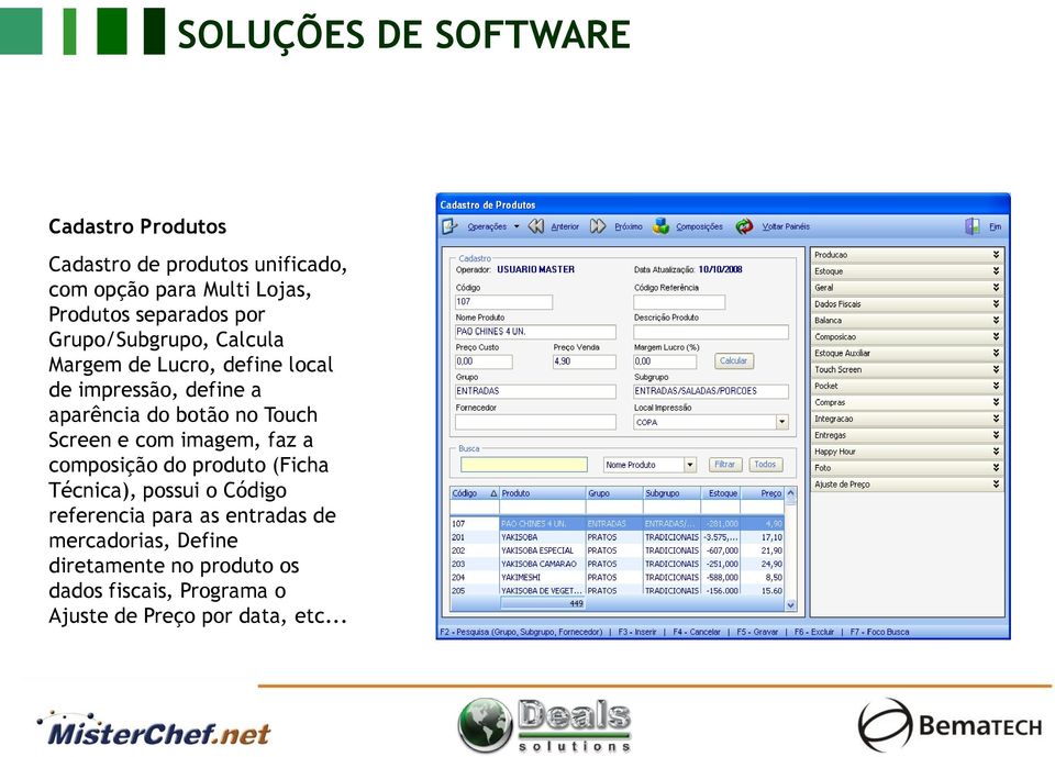 Screen e com imagem, faz a composição do produto (Ficha Técnica), possui o Código referencia para as