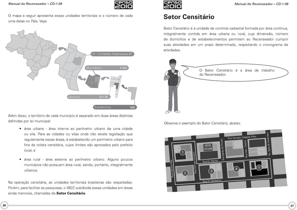 de domicílios e de estabelecimentos permitem ao Recenseador cumprir suas atividades em um prazo determinado, respeitando o cronograma de atividades. Municípios 5.