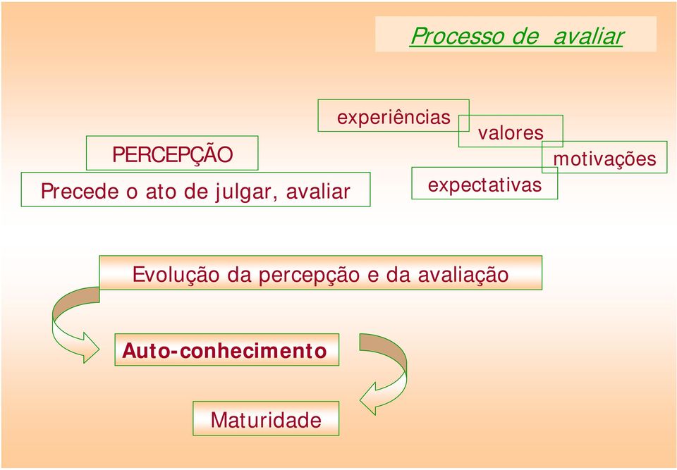 expectativas motivações Evolução da