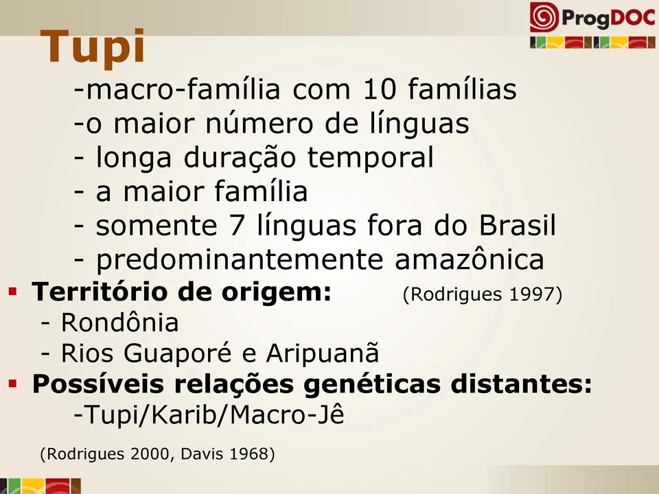 amazônica Território de origem: (Rodrigues 1997) - Rondônia - Rios Guaporé e
