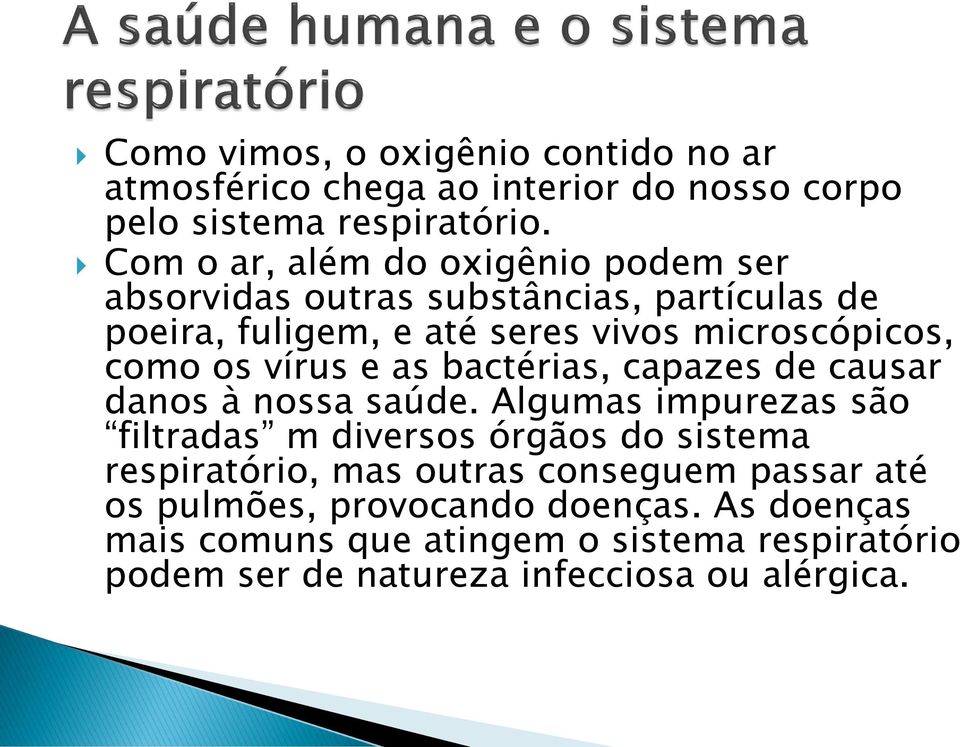 os vírus e as bactérias, capazes de causar danos à nossa saúde.