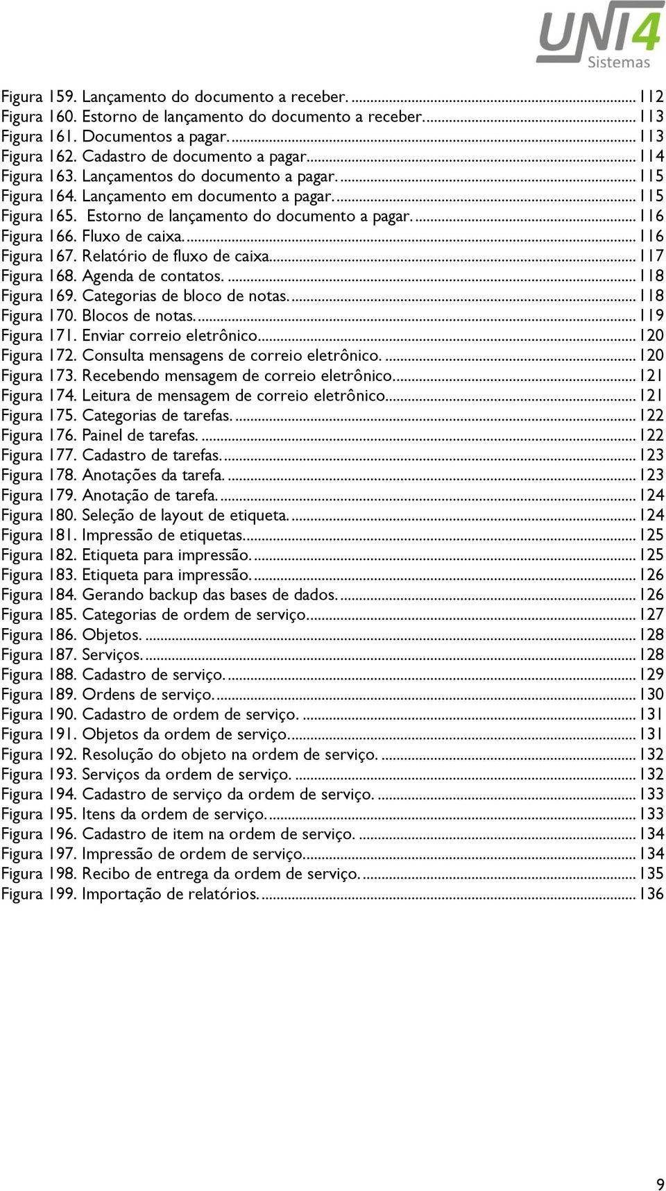 Fluxo de caixa.... 116 Figura 167. Relatório de fluxo de caixa... 117 Figura 168. Agenda de contatos.... 118 Figura 169. Categorias de bloco de notas.... 118 Figura 170. Blocos de notas.