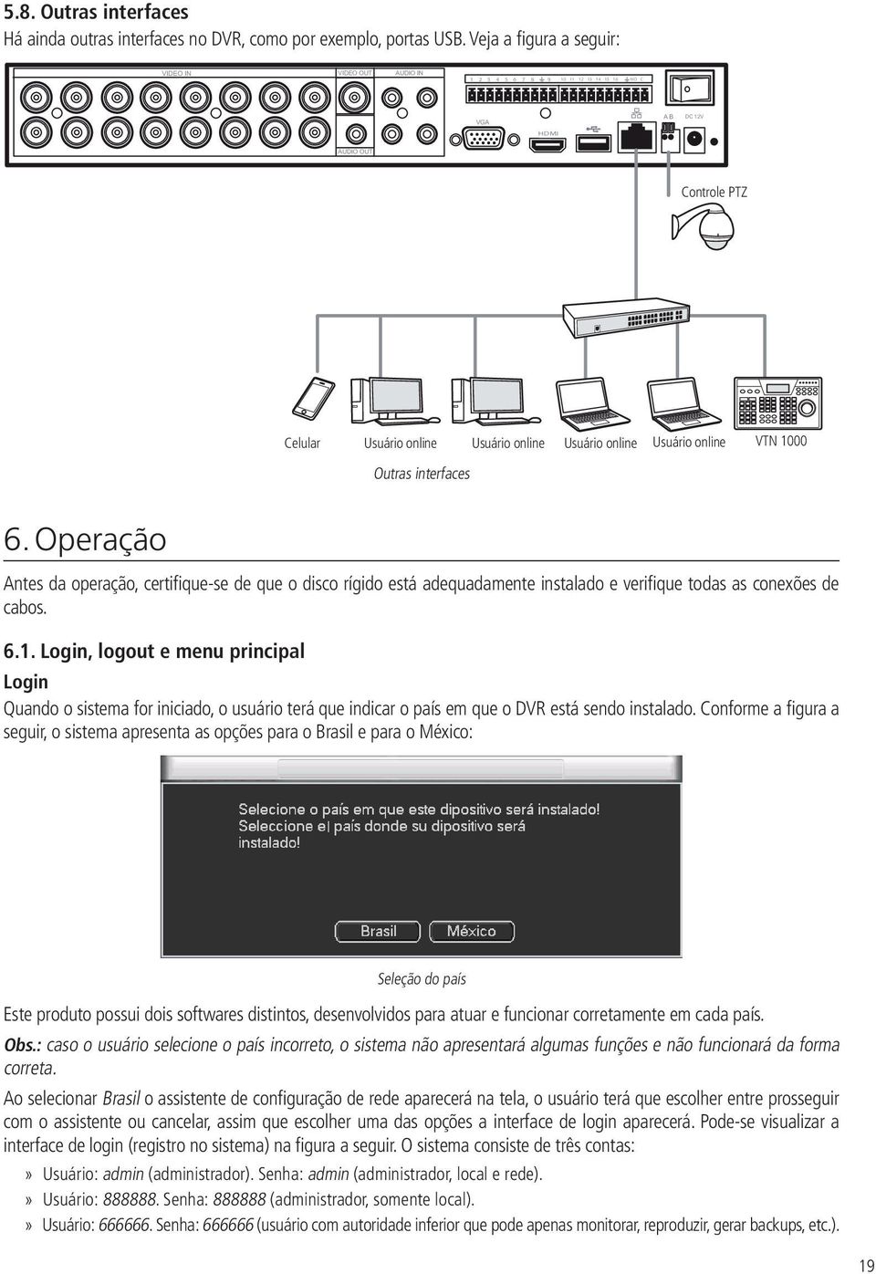 Usuário online Usuário online VTN VTN 1000 1000 Outras interfaces 6.